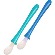 Mam Primamma Silicone Spoon 6m+ Зелено - синьо 2 броя, код 821B - Меки силиконови лъжички за първо хранене на бебето