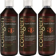 Collagen ProActive Комплект Орален колаген 1800ml - 1 Λимон + 2 Ягода - Хранителна добавка с колаген за кожа, коса и нокти