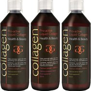 Collagen ProActive Комплект Орален колаген 1800ml (3x600ml) - 2 Λимон + 1 Ягода - Хранителна добавка с колаген за кожа, коса и нокти Collagen ProActive Комплект Орален колаген 1800ml (3x600ml) - 2 Λимон + 1 Ягода - Хранителна добавка с колаген за кожа, коса и нокти