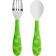 Munchkin Toddler Fork & Spoon Set 12m+, 1 брой - зелен