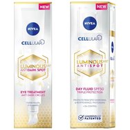 Nivea Комплект Cellular Luminous630 Anti Dark Spot Eye Treatment Cream 15ml & Antispot Day Fluid Triple Protection Spf50, 40ml - Лечение на петна, тъмни кръгове и дневен крем против петна, висока слънцезащита Nivea Комплект Cellular Luminous630 Anti Dark Spot Eye Treatment Cream 15ml & Antispot Day Fluid Triple Protection Spf50, 40ml - Лечение на петна, тъмни кръгове и дневен крем против петна, висока слънцезащита