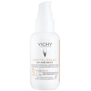 Vichy Комплект Capital Soleil UV-Age Daily Anti Photo-Ageing Water Fluid for Face Spf50+ Tinted 40ml & Fresh Protective Milk for Face & Body Spf50+, 300ml