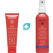 Apivita комплект Bee Sun Safe Anti-Spot & Anti-Age Defence Face Cream Spf50, 50ml & Hydra Melting Ultra-Light Face - Body Spray Spf50, 200ml