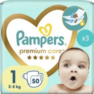 Pampers Комплект Premium Care Νο1 Newborn (2-5kg) 150 Пелени (3x50 Пелени)