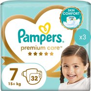 Pampers Комплект Premium Care No7 (15+kg) 96 Пелени (3x32 Пелени)