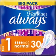 Always Комплект Platinum Sanitary Towels with Comfort Lock Wings Size 1, 90 бр (3x30 бр)