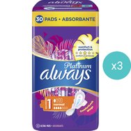 Always Комплект Platinum Sanitary Towels with Comfort Lock Wings Size 1, 90 бр (3x30 бр)