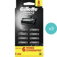 Gillette Комплект Mach 3 Charcoal Replacement Razors 24 бр (3x8 бр)