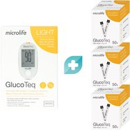 Microlife Комплект GlucoTeq Test Strips 150 бр (3x50 бр) & Подарък Light Blood Glucose Meter 1 бр