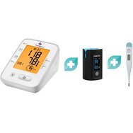 Powerpharm Комплект Electronic Blood Pressure Monitor Код YE660F 1 бр & Подарък Creative Medical Fingertip Oximeter 1 бр & Подарък Standard Digital Thermometer 1 бр