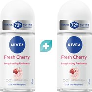 Nivea Комплект Fresh Cherry 72H Anti Perspirant Deo Roll-On 100ml (2x50ml)