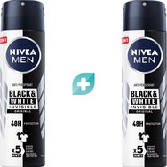Nivea Комплект Men Black & White Invisible Original Anti-Perspirant Deodorant Spray 300ml (2x150ml)