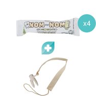 Eifron Комплект Nom - Nom Edible Baby Teether 4 бр & Подарък Clip Държач за гризалки за бебета 1 бр Eifron Комплект Nom - Nom Edible Baby Teether 4 бр & Подарък Clip Държач за гризалки за бебета 1 бр