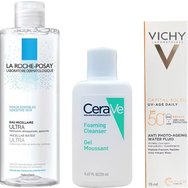 La Roche Posay Комплект Подарък Eau Miceallaire Ultra 50ml & CeraVe Foaming Cleanser Gel 20ml & Vichy Capital Soleil UV-Age Daily Anti Photo-Ageing Water Fluid Spf50+, 15ml - La Roche Posay Комплект Подарък Eau Miceallaire Ultra 50ml & CeraVe Foaming Cleanser Gel 20ml & Vichy Capital Soleil UV-Age Daily Anti Photo-Ageing Water Fluid Spf50+, 15ml -