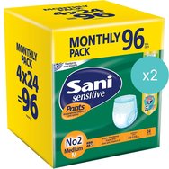 Sani Комплект Sensitive Pants 192 бр (8x24 бр) - No2 Medium 80-120cm - Еластично бельо за инконтиненция, което предлага ефективна защита срещу протичане и миризми