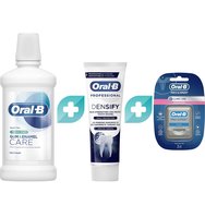 Oral-B Комплект Fresh Mint Mouthwash 500ml & Daily Protection Toothpaste 65ml & Dental Floss 25m
