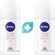 Nivea Комплект Soft Touch Talc Sensation Deo Roll-On 100ml (2x50ml) - Женски дезодорант за ефективна защита от лоша миризма и изпотяване благодарение на ценния каолинов прах