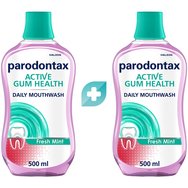 Parodontax Комплект Active Gum Health Daily Mouthwash 1Lt  (2x500ml) - Вода за уста за ежедневна употреба за подобряване на здравето на венците с вкус на мента