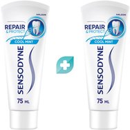 Sensodyne Комплект Repair & Protect Cool Mint Toothpaste 150ml (2x75ml) - Паста за зъби за ежедневна употреба за възстановяване на чувствителни зъби с вкус на свежа мента Sensodyne Комплект Repair & Protect Cool Mint Toothpaste 150ml (2x75ml) - Паста за зъби за ежедневна употреба за възстановяване на чувствителни зъби с вкус на свежа мента