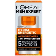 Комплект L\'Oreal Paris Men Expert Hydra Energetic Anti Tiredness 24H Moisturiser 50ml & Wake-Up Effect Face Wash 100ml & Face Scrub 100ml & Eye Roll on 10ml & Thermic Resist 48H Roll-on Deo 50ml