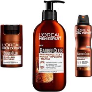 Комплект L'Oreal Paris Men Expert Barber Club Beard & Skin Moisturiser 50ml & Face & Hair Wash Gel 200ml & 48h Protective Body Spray 150ml - Мъжки хидратиращ крем за лице & брада с етерично масло от кедър & Почистващ гел 3 в 1 за брада, лице & коса & Дезодорант спрей за тяло с етерично масло от кедър за 48-часова защита