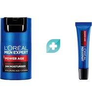 Комплект L'Oreal Paris Men Expert Power Age Revitalising Face Cream 50ml & Eye Cream 15ml - Мъжки крем за лице & крем за очи против признаците на стареене