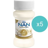 Комплект Nestle NAN Supreme Pro 1, 350ml (5x70ml) - Мляко за кърмачета от първа възраст, готово за консумация в стерилизирани бутилки с 6 HMO, активни пробиотични култури & лесно усвоим протеин за бебета от раждането до 6-ия месец Комплект Nestle NAN Supreme Pro 1, 350ml (5x70ml) - Мляко за кърмачета от първа възраст, готово за консумация в стерилизирани бутилки с 6 HMO, активни пробиотични култури & лесно усвоим протеин за бебета от раждането до 6-ия месец
