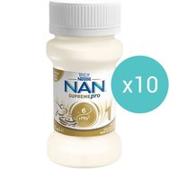Комплект Nestle NAN Supreme Pro 1, 700ml (10x70ml) - Мляко за кърмачета от първа възраст, готово за консумация в стерилизирани бутилки с 6 HMO, активни пробиотични култури & лесно усвоим протеин за бебета от раждането до 6-ия месец Комплект Nestle NAN Supreme Pro 1, 700ml (10x70ml) - Мляко за кърмачета от първа възраст, готово за консумация в стерилизирани бутилки с 6 HMO, активни пробиотични култури & лесно усвоим протеин за бебета от раждането до 6-ия месец