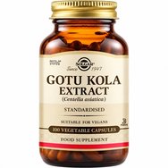 Solgar Gotu Kola Aerial Extract 100veg.caps - Хранителна добавка с екстракт от билката Sentella Asiatica за добро функциониране на кръвоносната система и лечение на разширени вени