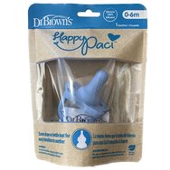 Dr. Brown's Happy Paci Иновативна изцяло силиконова залъгалка за зъби 0m+ месеца PS11008 - синя Dr. Brown's Happy Paci Иновативна изцяло силиконова залъгалка за зъби 0m+ месеца PS11008 - синя