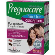 Vitabiotics Pregnacare Him & Her Conception 30tabs & 30tabs - Хранителна добавка, която подобрява репродуктивното здраве Vitabiotics Pregnacare Him & Her Conception 30tabs & 30tabs - Хранителна добавка, която подобрява репродуктивното здраве