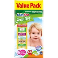 Babylino Sensitive Value Pack Junior Νο5 (11-16kg) Подарък Бебешки пелени 44 бр Babylino Sensitive Value Pack Junior Νο5 (11-16kg) Подарък Бебешки пелени 44 бр