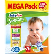 Babylino Sensitive Maxi Plus Νο4+ (9-20kg) Mega Pack 76pcs - Бебешки пелени, които предлагат отлично усвояване с екстракт от лайка Babylino Sensitive Maxi Plus Νο4+ (9-20kg) Mega Pack 76pcs - Бебешки пелени, които предлагат отлично усвояване с екстракт от лайка