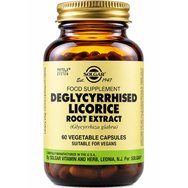 Solgar Deglycyrrhised Licorice Root Extract 60veg.caps - Хранителна добавка с екстракт от корен от женско биле за подпомагане на храносмилането и укрепване на стомашната и чревната функция Solgar Deglycyrrhised Licorice Root Extract 60veg.caps - Хранителна добавка с екстракт от корен от женско биле за подпомагане на храносмилането и укрепване на стомашната и чревната функция