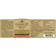 Solgar Vitamin D3 1000iu, 100 Chew.tabs