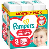Pampers Active Baby Pants Monthly Pack No3 (6-11kg) Памперси Панталони 204 Памперси