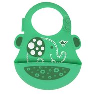 Marcus & Marcus Baby Bib Elephant Silicone Силиконов лигавник на FDA с шепа, с регулируема височина, цвят на слон Зелено Marcus & Marcus Baby Bib Elephant Silicone Силиконов лигавник на FDA с шепа, с регулируема височина, цвят на слон Зелено