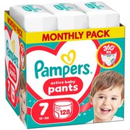Pampers Active Baby Pants Monthly Pack No7 (15+kg) Пелени тип гащички 128 Броя Pampers Active Baby Pants Monthly Pack No7 (15+kg) Пелени тип гащички 128 Броя