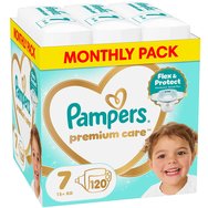 Pampers Premium Care Monthly Pack No7 (15+kg) 120 Броя Pampers Premium Care Monthly Pack No7 (15+kg) 120 Броя