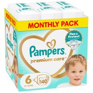 Pampers Premium Care Monthly Pack No6 (13-18kg) 140 Броя Pampers Premium Care Monthly Pack No6 (13-18kg) 140 Броя