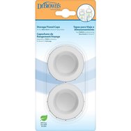 Dr. Brown's Storage Travel Caps Код 680, 2 бр - Капачка за пътуване за бебешки шишета с широко гърло. Идеално решение за абсолютна безопасност при пътуване и правилно съхранение на кърмата.