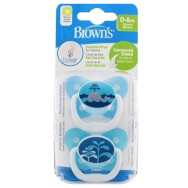 Dr. Brown\'s PreVent Силиконова ортодонтска залъгалка, син цвят 0-6m, 2 бр. 12402