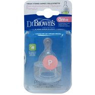 Dr. Brown's Natural Flow Preemie Flow Комплект силиконови биберони за недоносени бебета, 2 бр./оп. Код 292 Dr. Brown's Natural Flow Preemie Flow Комплект силиконови биберони за недоносени бебета, 2 бр./оп. Код 292