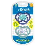 Dr. Brown\'s Advantage Силиконова залъгалка, син и зелен цвят, 6-18 м., 2 броя PA22002