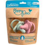 Dr.Brown\'s Happy Paci Silicone Soother 0-6m 2 бр - Зелено / розова Dr.Brown\'s Happy Paci Silicone Soother 0-6m 2 бр - Зелено / розова