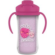 Dr Brown\'s Insulated Straw Cup 12m+, 300ml, Код TC01201 - Розово