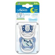 Dr. Brown\'s Prevent Glow Orthodontic Soother 0-6m 2 бр, Код 22/PV1207 - Прозрачен / син