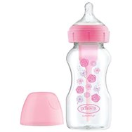 Dr. Brown’s Пластмасова бебешка бутилка Options+ Anti-colic с широко гърло 0m+, 270ml, код WB91801 - розова
