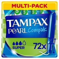 Tampax Promo Multi-Pack Compak Pearl Super 72 бр - Тампон с апликатор за много силен поток Tampax Promo Multi-Pack Compak Pearl Super 72 бр - Тампон с апликатор за много силен поток