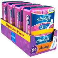Always Promo Multi-Pack Platinum Sanitary Towels with Comfort Lock Wings Size 3, 64 бр
